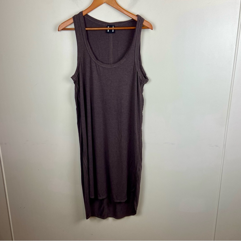H by Bordeaux Chocolate Brown‎ Modal Stretch Midi Sleeveless Dress Casual Medium